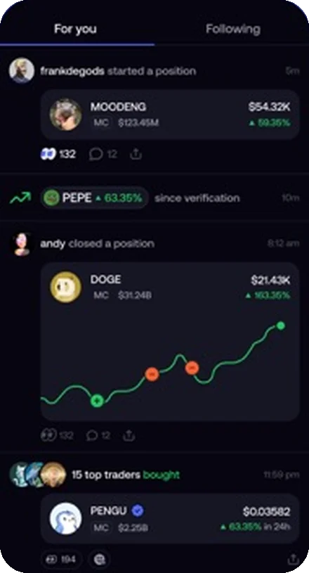 Fomo app live trading feed